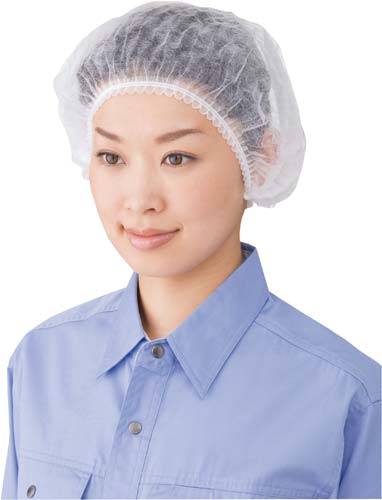 不織布使い捨てヘアキャップ　ホワイト　１００枚入