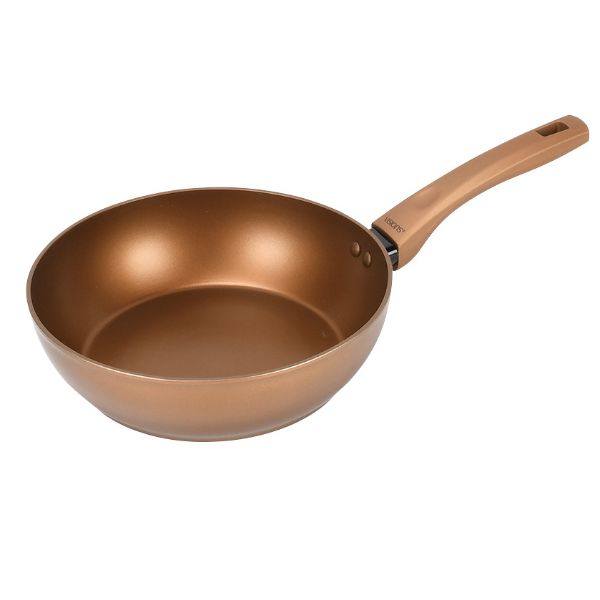 フライパン　VISIONS　GOLD　Coating　IH対応ディープパン24cm　パール金属画像