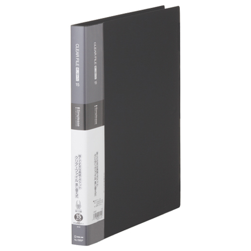 ｼﾝﾌﾟﾘｰｽﾞｸﾘｱｰﾌｧｲﾙ差し替え式A4ﾀﾃ30穴 15ﾎﾟｹｯﾄ付属 背幅25mm黒 1ｾｯﾄ(10冊)画像