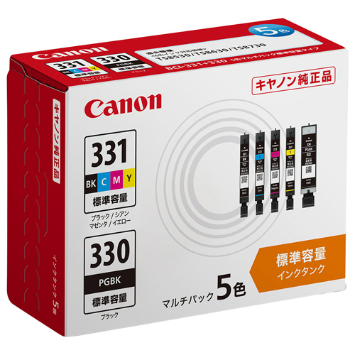 ｲﾝｸﾀﾝｸ BCI-331+330/5MP 5色ﾏﾙﾁﾊﾟｯｸ 5334C002 1箱(5個:各色1個)画像