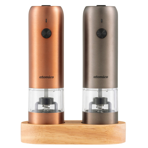 電動ミル　充電式　atomico　台付き　ソルト&ペッパーミル画像