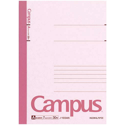 キャンパスノート　Ａ５　Ａ罫７ｍｍ　３０枚　５冊画像
