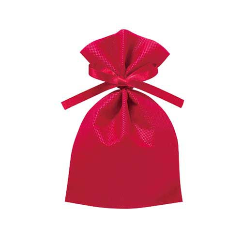 ソフトバッグベーシック2穴リボン巾着 S2 薄 ローズレッド画像