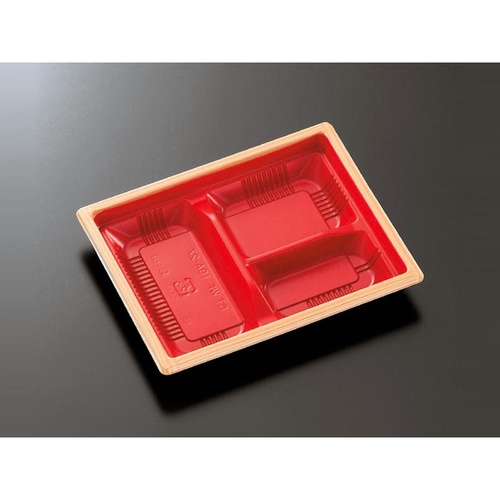 中央化学 弁当容器 CT WF-19A-27 赤木目BK 本体L画像