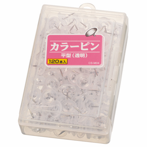 ｶﾗｰﾋﾟﾝ平型 針長さ8mm 透明 1箱(120本)画像