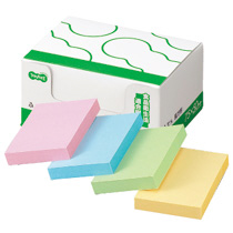 ふせん ﾉｰﾄ長方形 75×50mm 4色 1ﾊﾟｯｸ(10冊)画像