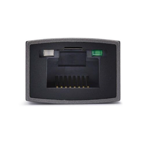 USB有線LANアダプター　2.5Gbps対応　スペースグレー　1個 側面から全体が見える状態で、コネクタ部分が強調されている