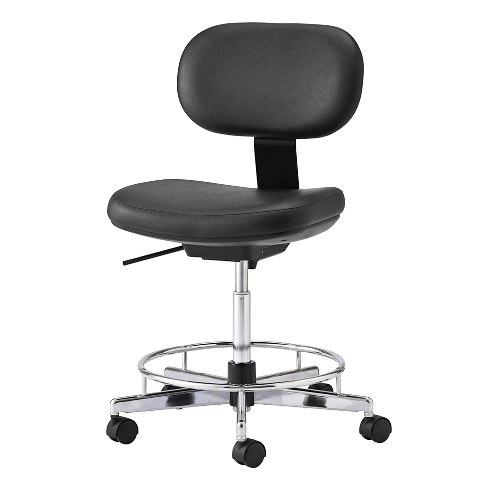 導電チェア 背付き 導電 ウレタン巻双輪キャスター（EH型）ブラック画像