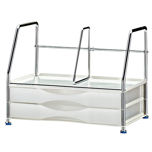 ﾌﾞｯｸｽﾀﾝﾄﾞ ﾚﾀｰｹｰｽ付 W350mm ﾎﾜｲﾄ 1台画像