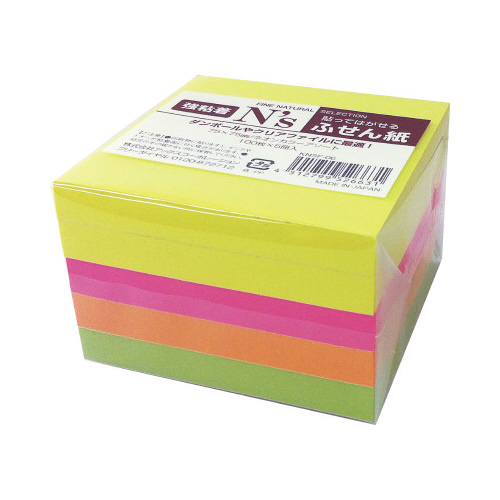 Ｎ’ｓ強粘着ふせん　７５×７５　ネオン　５冊入画像