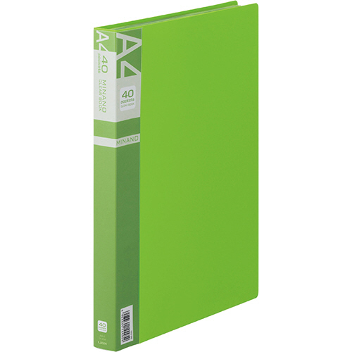 ｸﾘｱｰﾌﾞｯｸ MINANO(ﾐﾅﾉ) A4ﾀﾃ 40ﾎﾟｹｯﾄ 背幅26mm ｸﾞﾘｰﾝ 1冊画像