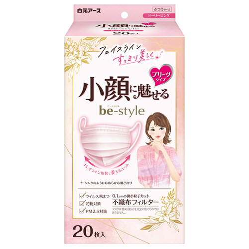 ﾋﾞｰｽﾀｲﾙ ﾏｽｸ ﾌﾟﾘｰﾂﾀｲﾌﾟ ふつうｻｲｽﾞ ﾄﾞｰﾘｰﾋﾟﾝｸ 1箱(20枚)画像