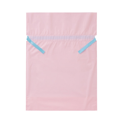 梨地ポリ巾着袋（底マチ付）　ピンク　Ｌ　２０枚