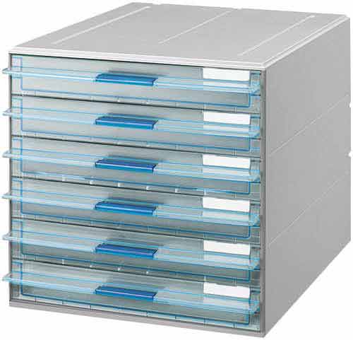 レターケースＵＮＩＦＥＥＬ透明引き出し浅型６段×３画像