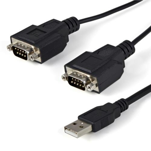 2ポートFTDI　USB　-シリアル変換アダプタケーブル　1.8m　ブラック　1本