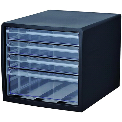 ﾚﾀｰｹｰｽ A4ﾀﾃ 浅3段･深1段 ﾌﾞﾗｯｸ 1台画像