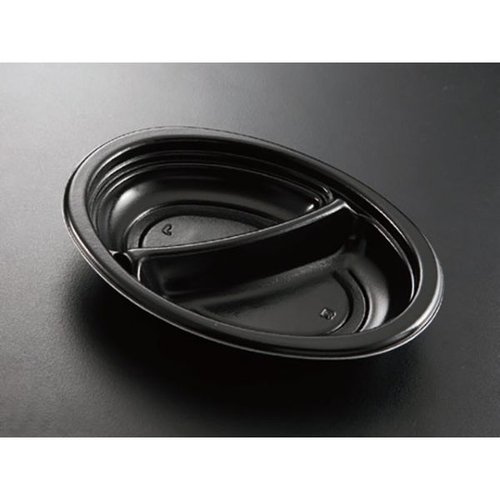 カレー容器 Kランチ-1 本体黒 ケーピープラテック [ケース販売]