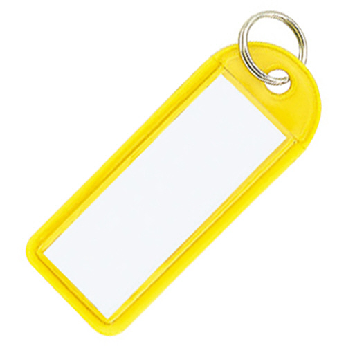 ｿﾌﾄｷｰﾎﾙﾀﾞｰ型名札 ｶｰﾄﾞ寸法42×17mm 黄 1ｾｯﾄ(50個)画像