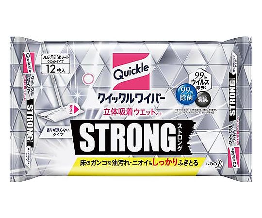 クイックルワイパー立体吸着ウエットシートストロング　1パック(12枚入)画像