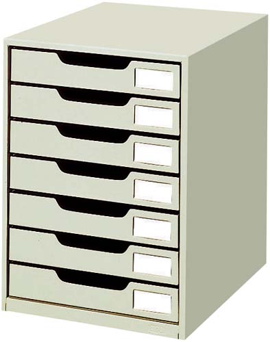 レターケーススチール引き出しタイプＡ４縦　片引７段画像