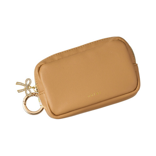ノフェスカラビナ付ミニポーチキャメルブラウンｘ２画像