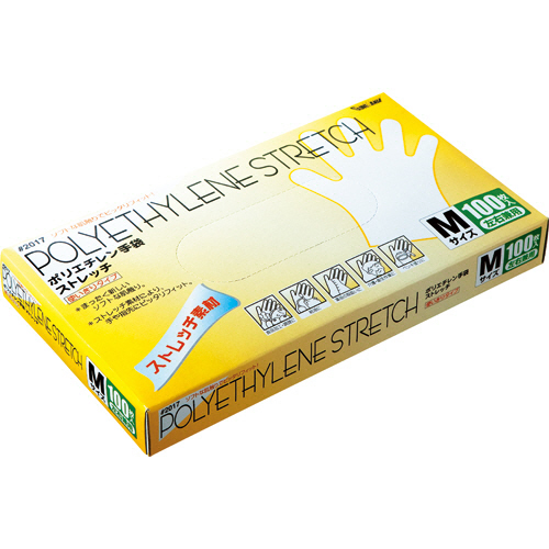 ﾎﾟﾘｴﾁﾚﾝ手袋 ｽﾄﾚｯﾁ M 1箱(100枚)画像