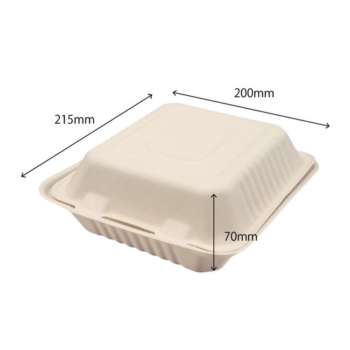 弁当容器 BBランチ 200-220(5枚入) パックスタイル 透明なプラスチック容器が5つ整然と並んでいる様子