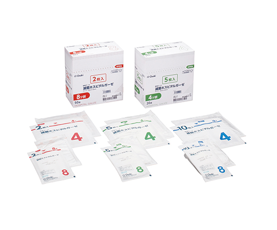 滅菌ホスピタルガーゼ　ＡＳ８－１０　８ツ折　１０枚入×１０袋