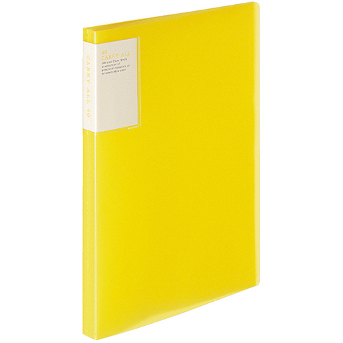 ｸﾘﾔｰﾌﾞｯｸ(ｷｬﾘｰｵｰﾙ) 固定式･背ﾎﾟｹｯﾄ A4ﾀﾃ 40ﾎﾟｹｯﾄ 背幅22mm 黄 1ｾｯﾄ(6冊)画像