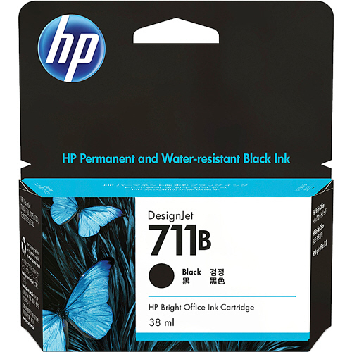 HP711B ｲﾝｸｶｰﾄﾘｯｼﾞ ﾌﾞﾗｯｸ 38mL 3WX00A 1個画像