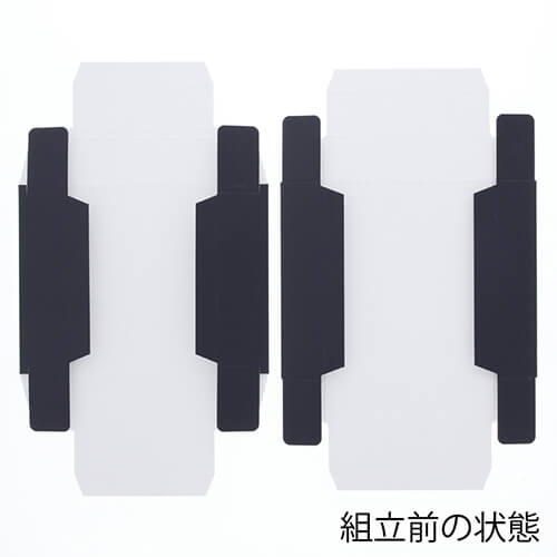 マットな手触りに仕上げた、ダークブルー×白のシックなギフトボックス