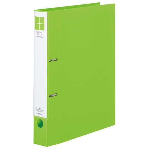 Dﾘﾝｸﾞﾌｧｲﾙ<ｽﾑｰｽｽﾀｲﾙ> A4ﾀﾃ 2穴 300枚収容 30mmとじ 背幅45mm 黄緑 1冊画像