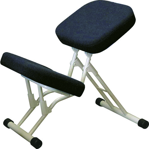 セイコー　作業チェア　セブンポーズチェア　ホワイト／ブラック　４４０×２６０～６７０×４５０～８００ｍｍ画像