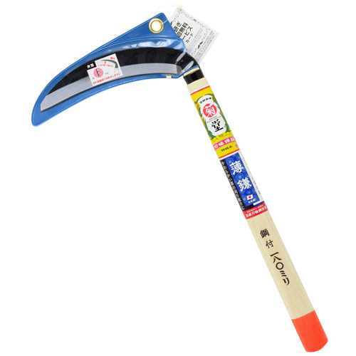 菊堂 鋼付片刃薄鎌三日月型 ｵﾚﾝｼﾞ柄 180mm 1個画像