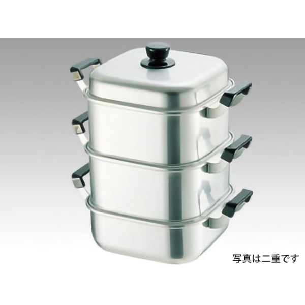 中華用品 アルマイト角型蒸器33cm 一重画像