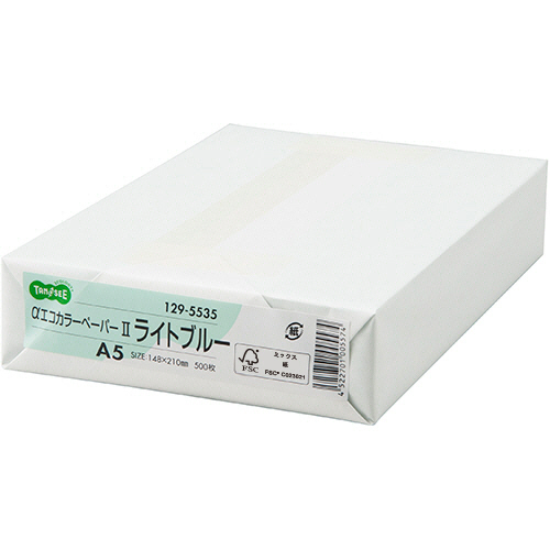 αｴｺｶﾗｰﾍﾟｰﾊﾟｰII A5 ﾗｲﾄﾌﾞﾙｰ 1冊(500枚)