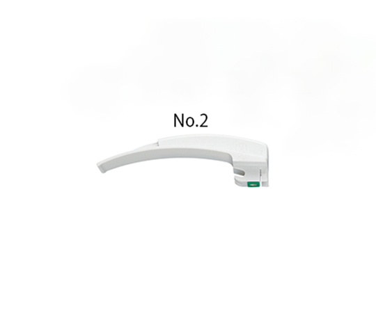 ディスポーザブル喉頭鏡ブレード　マッキントッシュNo.2　1箱(1個×10袋入) 透明の袋に入った複数のブレードが整然と並んでいる様子