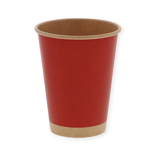 紙ｺｯﾌﾟ ﾍﾟｰﾊﾟｰｶｯﾌﾟ ｱｲｽ･ﾎｯﾄ 12ｵﾝｽ 未晒ﾚｯﾄﾞ 1ｾｯﾄ(1000個:50個×20ﾊﾟｯｸ)画像