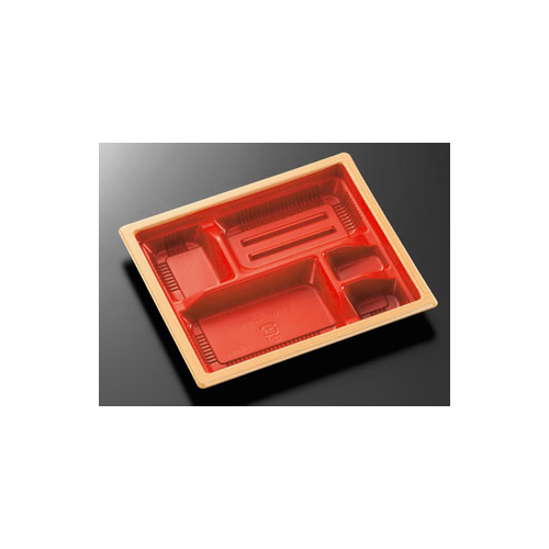 中央化学 弁当容器 CT WF-22B-27 赤木目BK 本体L画像