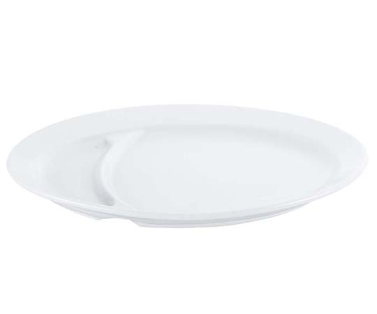 磁器 中華・洋食兼用食器 白仕切餃子皿 230×165画像