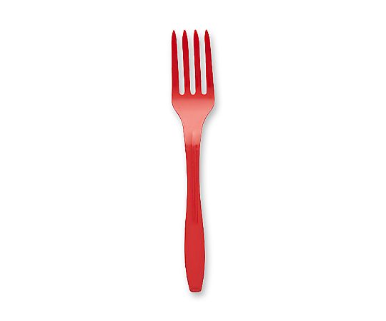 プラスチックフォーク 16cm 単袋 レッド 100本入画像