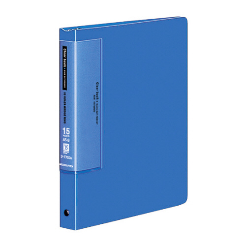 ｸﾘﾔｰﾌﾞｯｸ(ｳｪｰﾌﾞｶｯﾄﾎﾟｹｯﾄ･替紙式)A5ﾀﾃ20穴 15ﾎﾟｹｯﾄ 背幅27mm 青 1ｾｯﾄ(4冊)画像