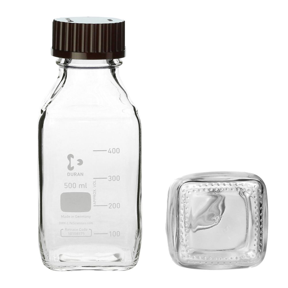 ねじ口瓶角型 デュラン（R） 赤キャップ付 500mL画像
