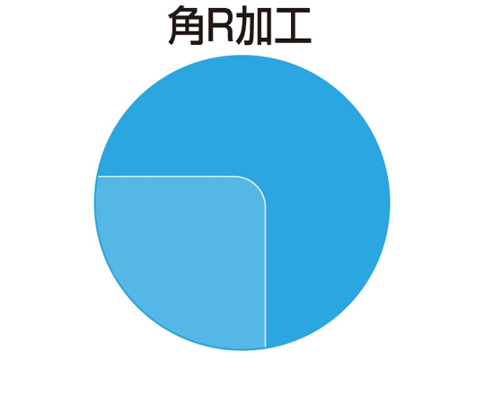 アクリルパーテーション　二面　600×600×600mm 透明なアクリル素材の二面構造が正面から確認できる状態