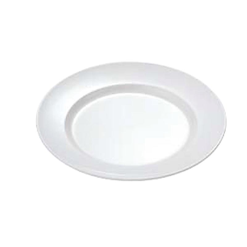 メラミン食器 No.24W 平皿 リム型 10吋 250 (白) エンテック画像