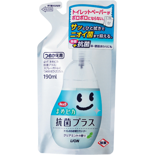 ﾙｯｸﾌﾟﾗｽ まめﾋﾟｶ 抗菌ﾌﾟﾗｽ ﾄｲﾚのふき取りｸﾘｰﾅｰ つめかえ用 190ml 1個画像