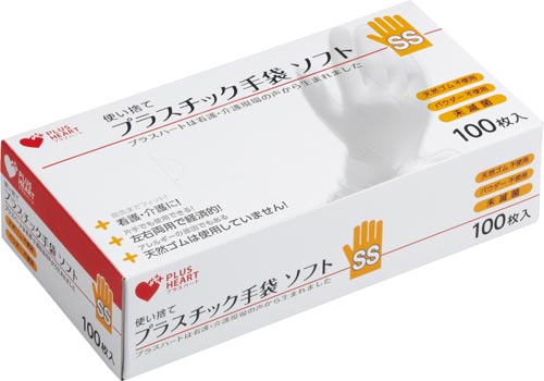 プラスチック手袋　ソフトＰＦ　ＳＳ　１００枚入画像