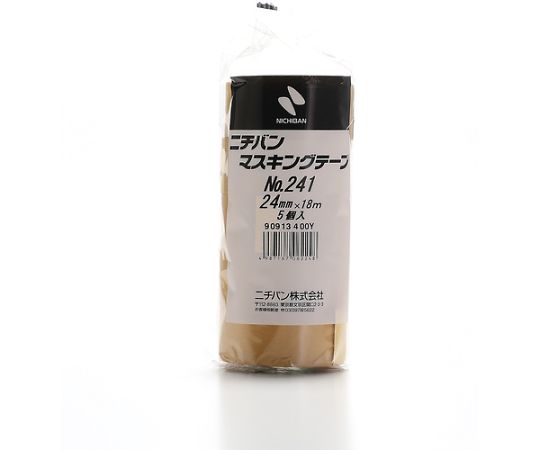 マスキングテープ241H-24　24mmX18m（5巻入り） 様々な色と柄のマスキングテープが束ねられた状態