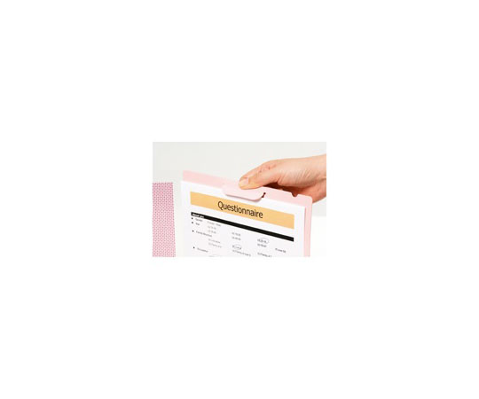 クリップ付ボードホルダー（カモフラージュ） ピンク カモフラージュ柄の表面が見える側面からのアングル