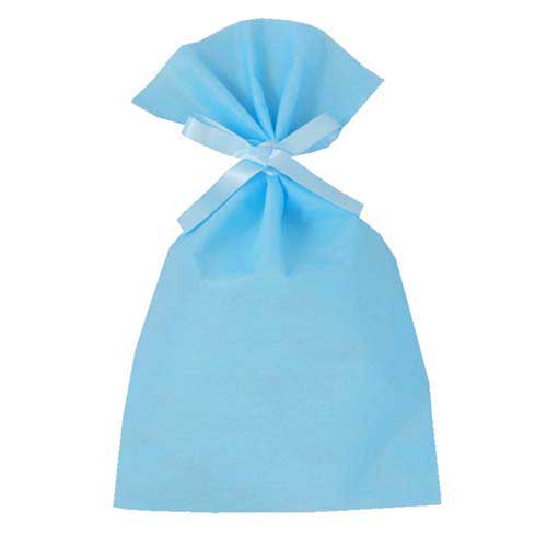 ソフトバッグベーシック2穴リボン巾着 S5 薄 パステルブルー画像